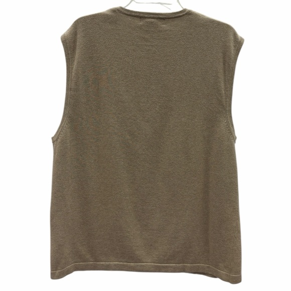 Geoffrey Beene Tan V Neck Mens Sweater Vest Size Large - Picture 3 of 6